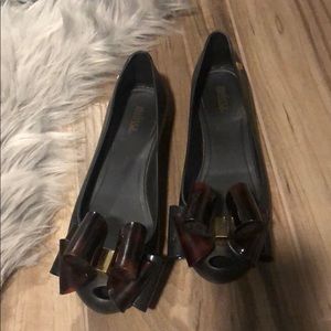 Black bow Melissa shoes 7.0 size
